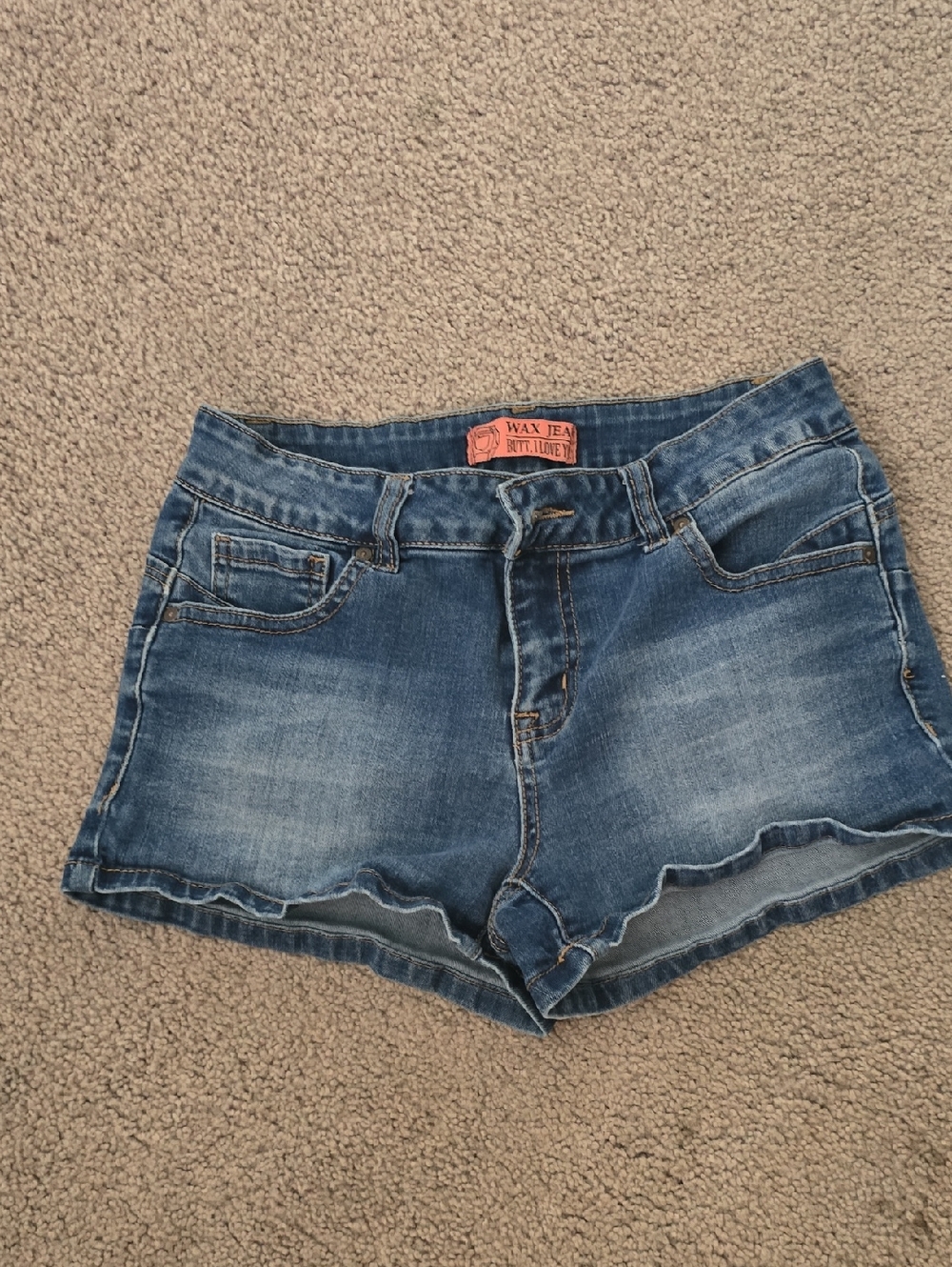 Wax Jean Faded Blue Denim Cutoff Shorts